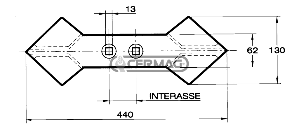 Vomere Reversibile per Molle Chisel – Ricambio per Coltivatore - immagine 2